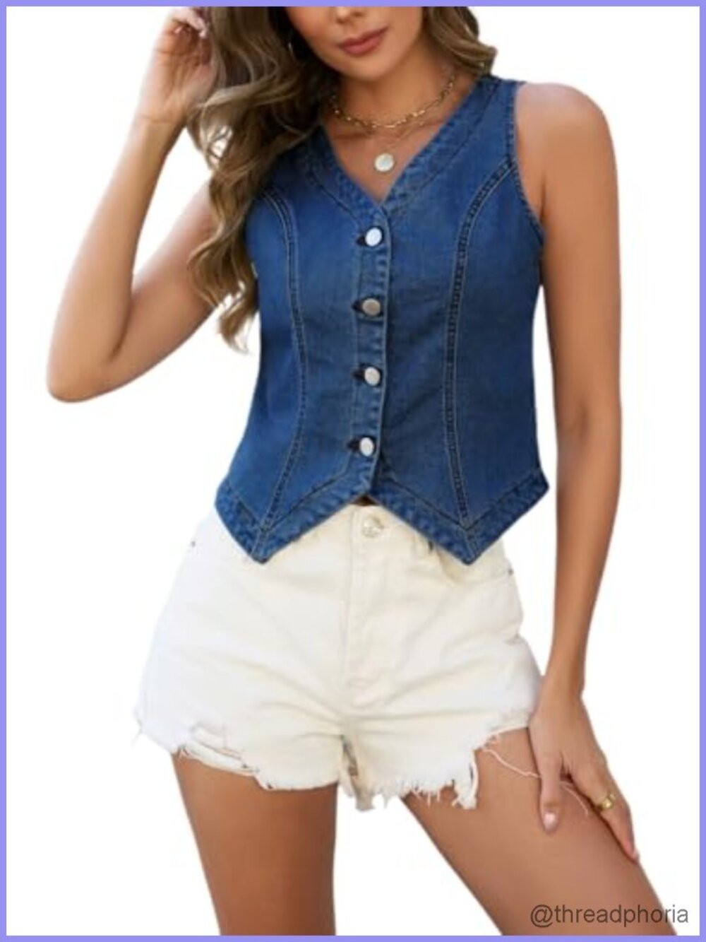 Crop Denim Vest Button Down Sleeveless Y2K Jean Waistcoat Women